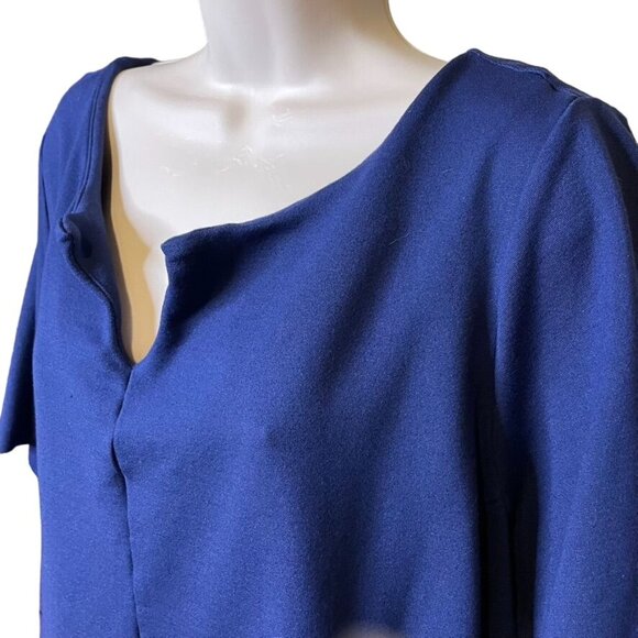 Lands End Blue Blouse Peplum Waist Plus Size 3X Career Work u - Picture 3 of 9